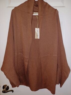 New In Brown Open-Front Women's Sweater Cardigan